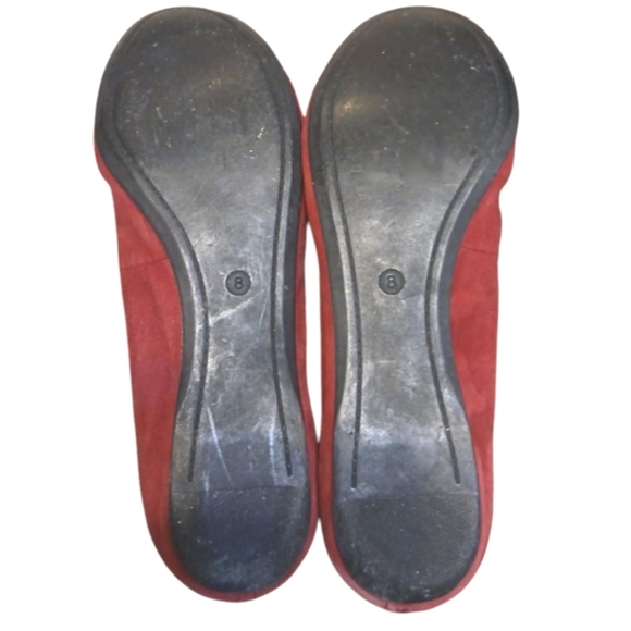 Nine West Burgundy Suede Ballet Flats Size 8 - Picture 8 of 11